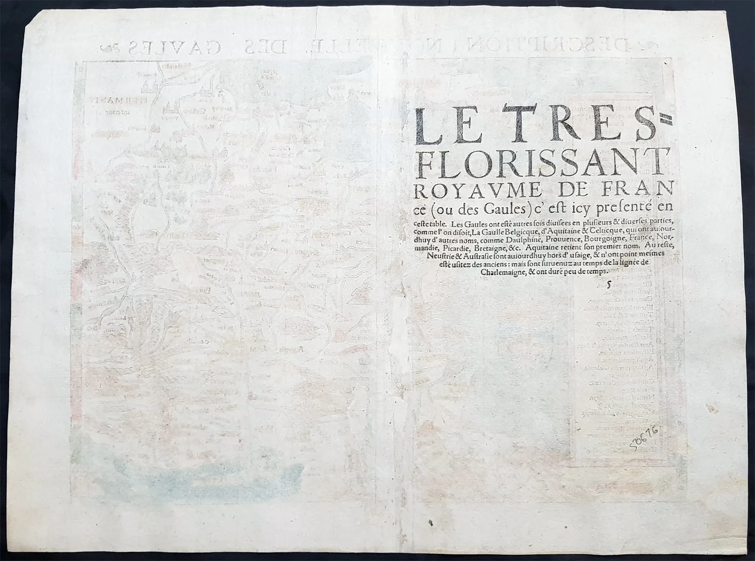 1545 Sebastian Munster Antique Map of France