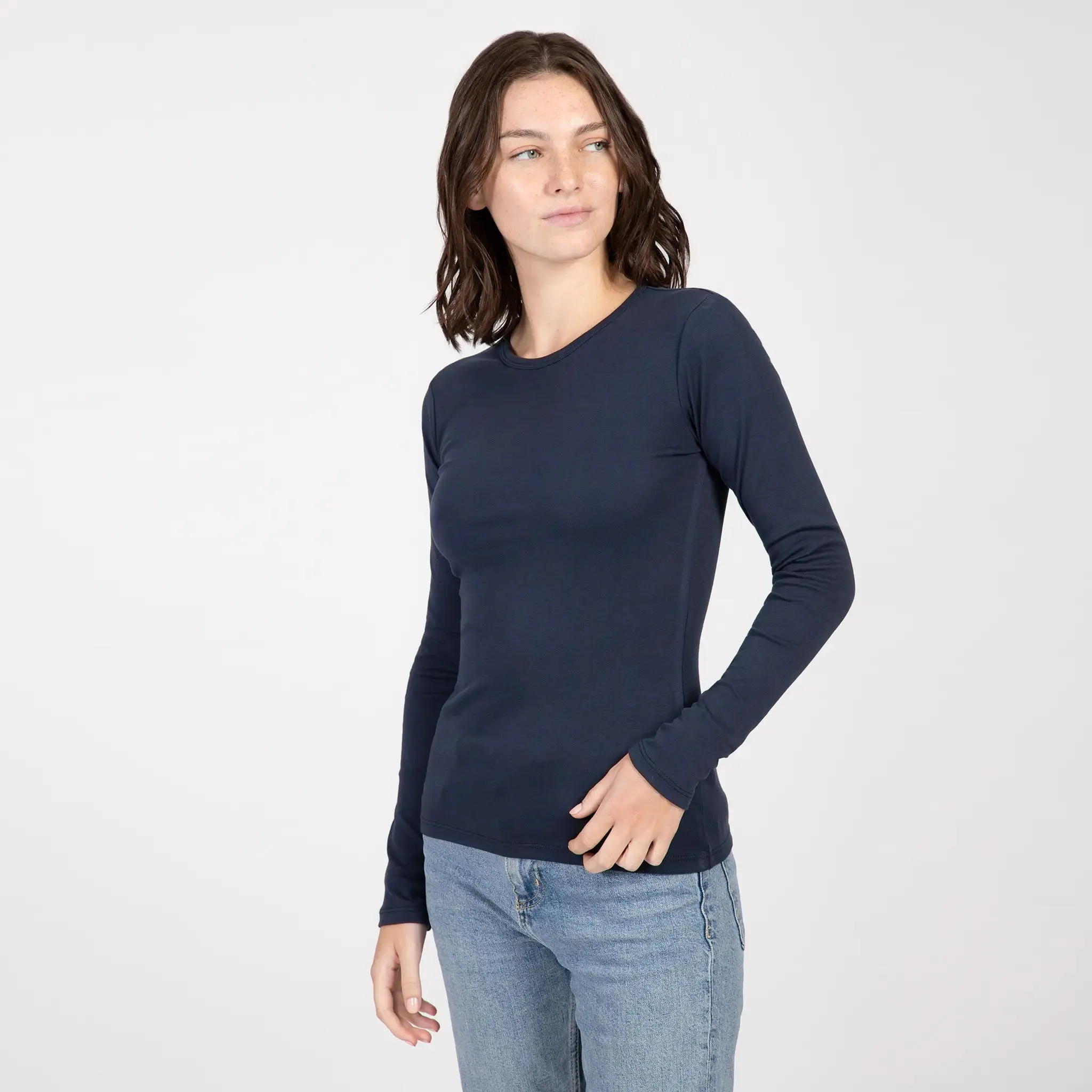 3 Pack - Women's Organic Pima Cotton Long Sleeve Shirts