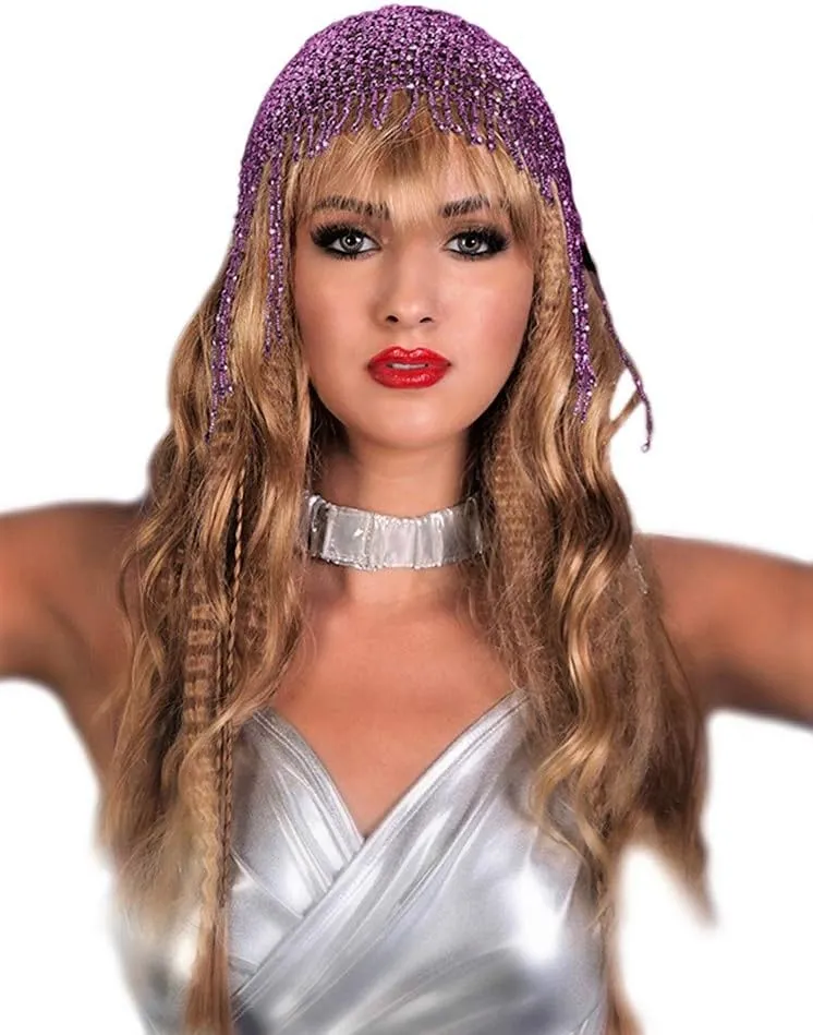Arsimus Beaded Mesh Gypsy Flapper Cleopatra Boho Cap