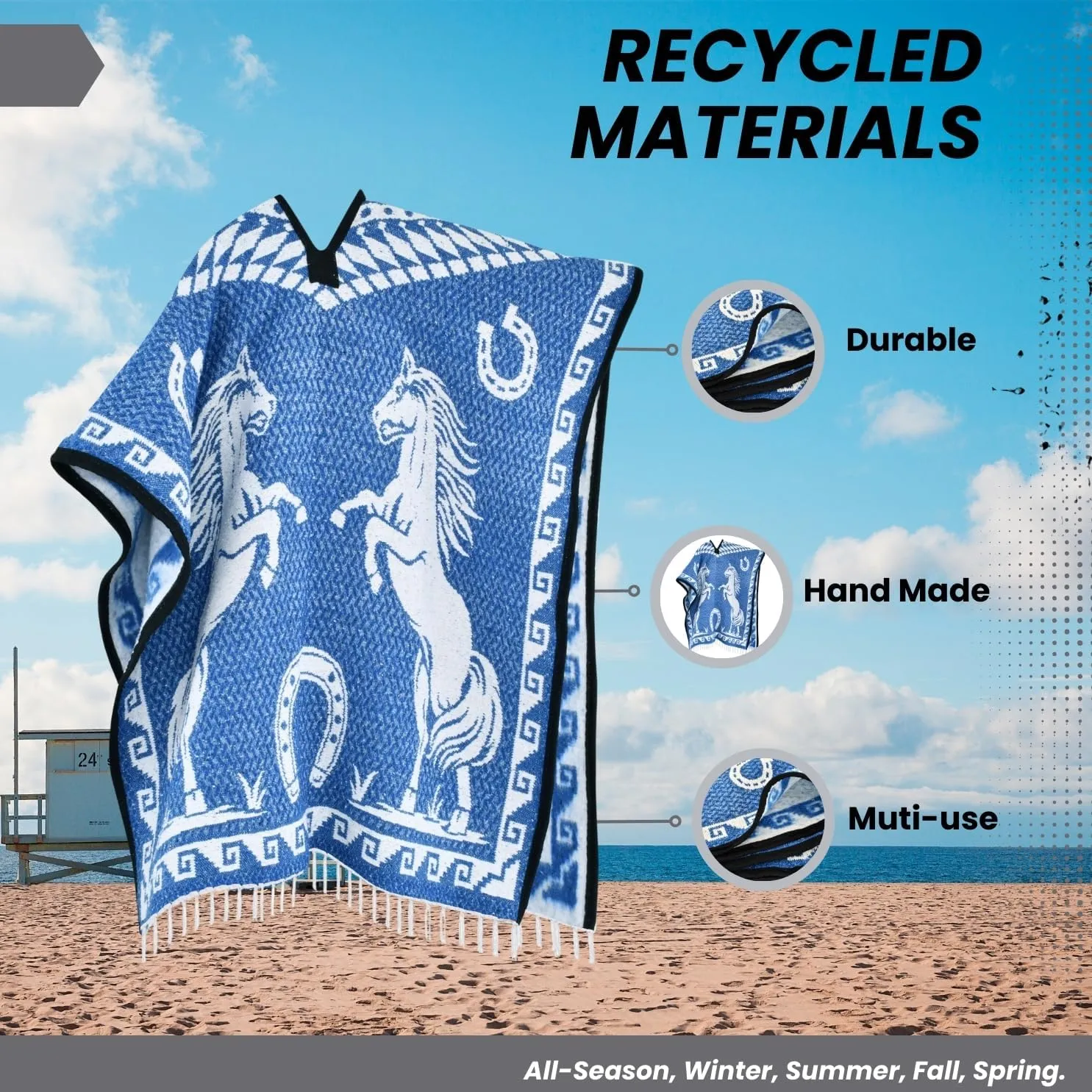 Artisans Bazaar Mexican Poncho Sarape Aztec Men Hombre Mexico Gabanes Mexicanos Western Cowboy Costume Adulto Jorongos