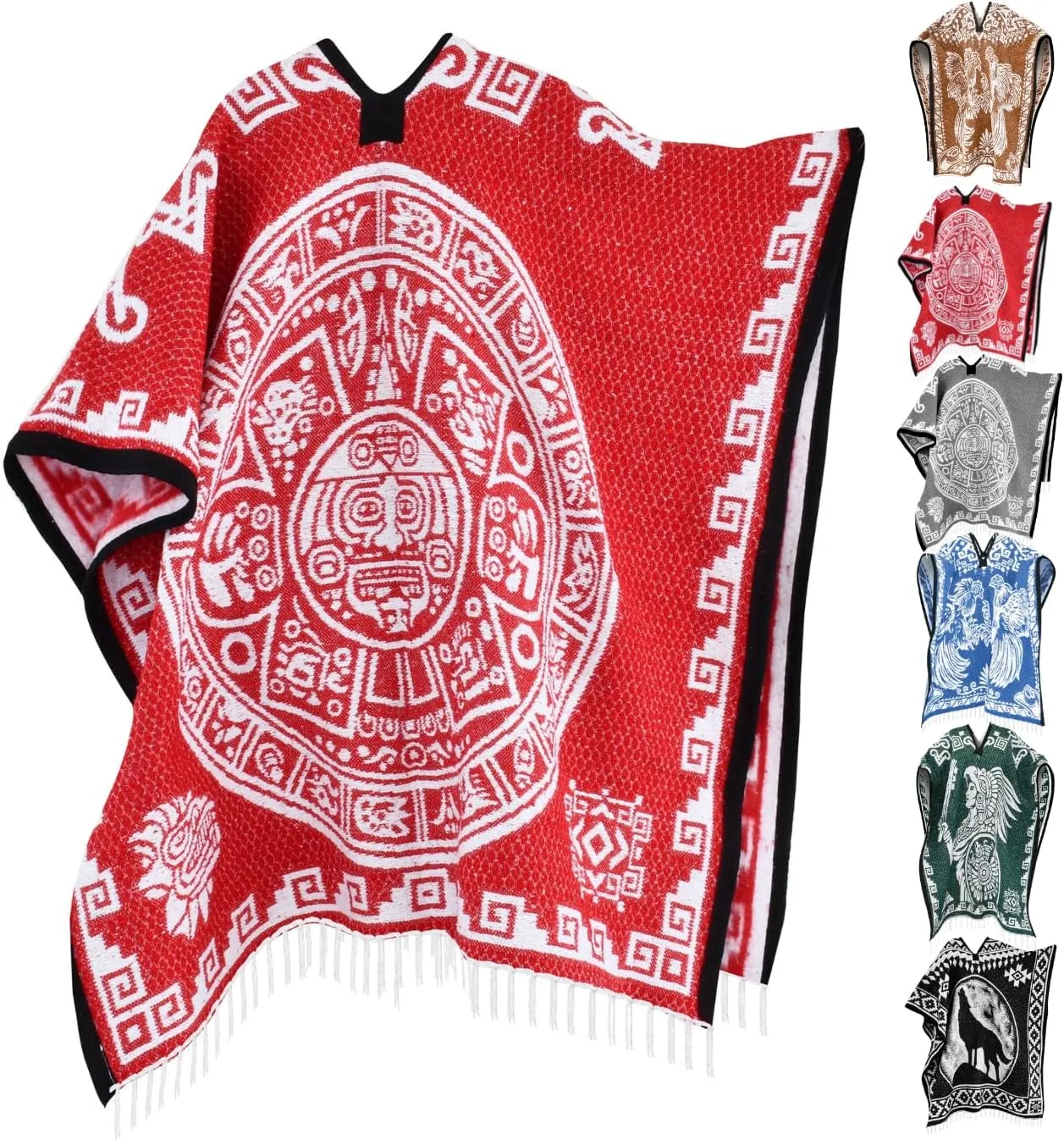 Artisans Bazaar Mexican Poncho Sarape Aztec Men Hombre Mexico Gabanes Mexicanos Western Cowboy Costume Adulto Jorongos
