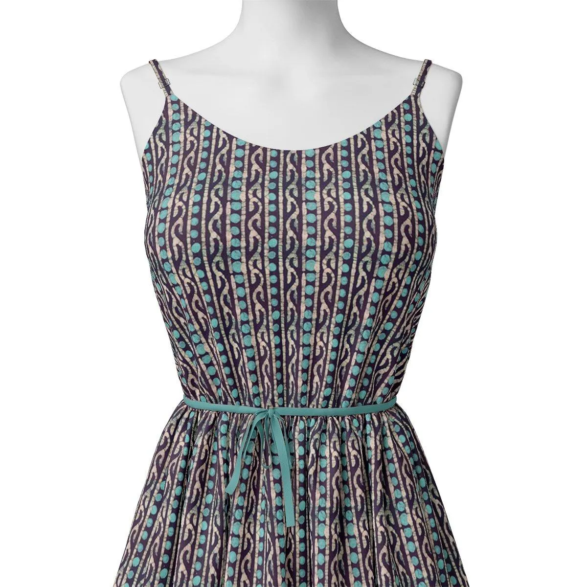 Attractive Polka Dot With Strips Digital Printed Fabric