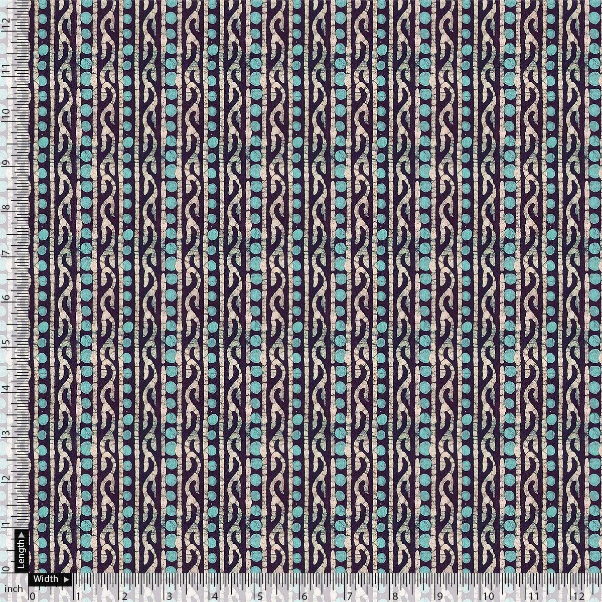 Attractive Polka Dot With Strips Digital Printed Fabric