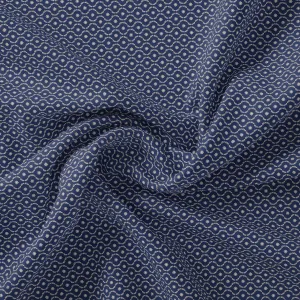 Attractive Tiny Blue Star Ogee Digital Printed Fabric