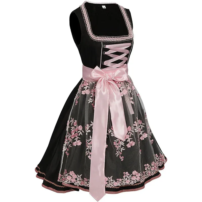 Authentic Bavarian Dirndl Dress for Oktoberfest Cosplay & Halloween