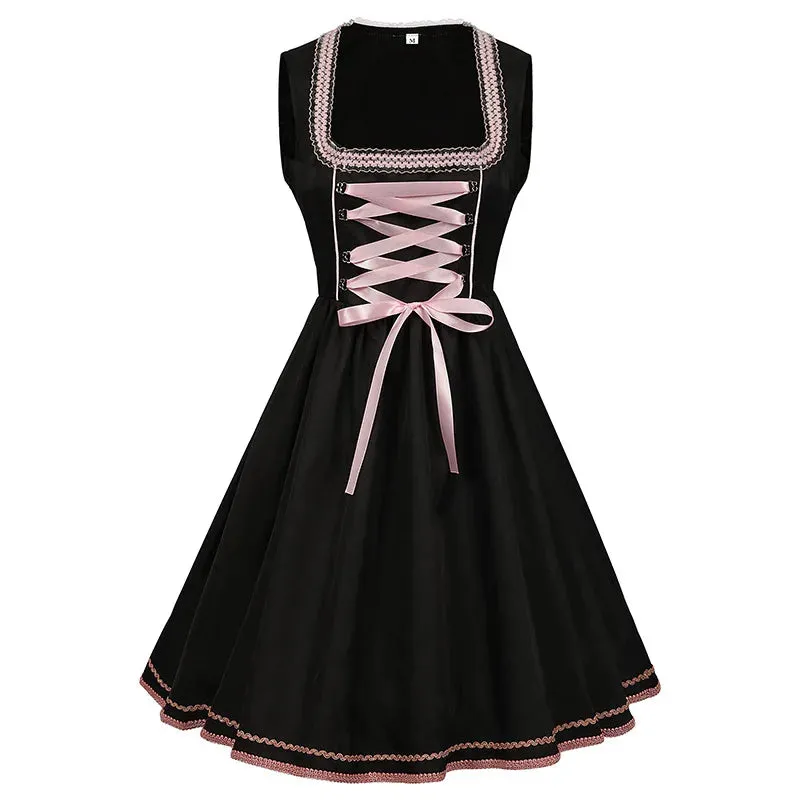 Authentic Bavarian Dirndl Dress for Oktoberfest Cosplay & Halloween