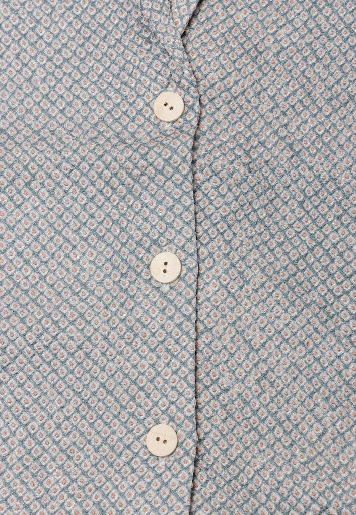 Baby Blue Shibori Crop Shirt