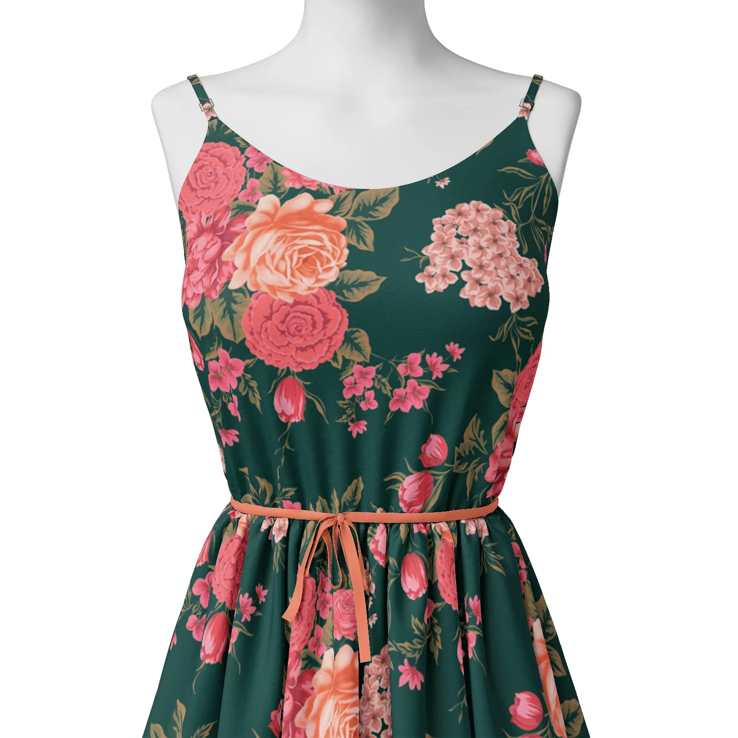 Beautiful Flower Pattern With Buds Digital Printed Fabric