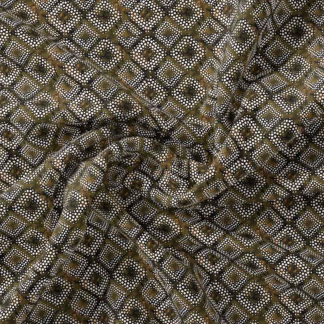 Beautiful Geometric Diamond Cut Glass Digital Printed Fabric