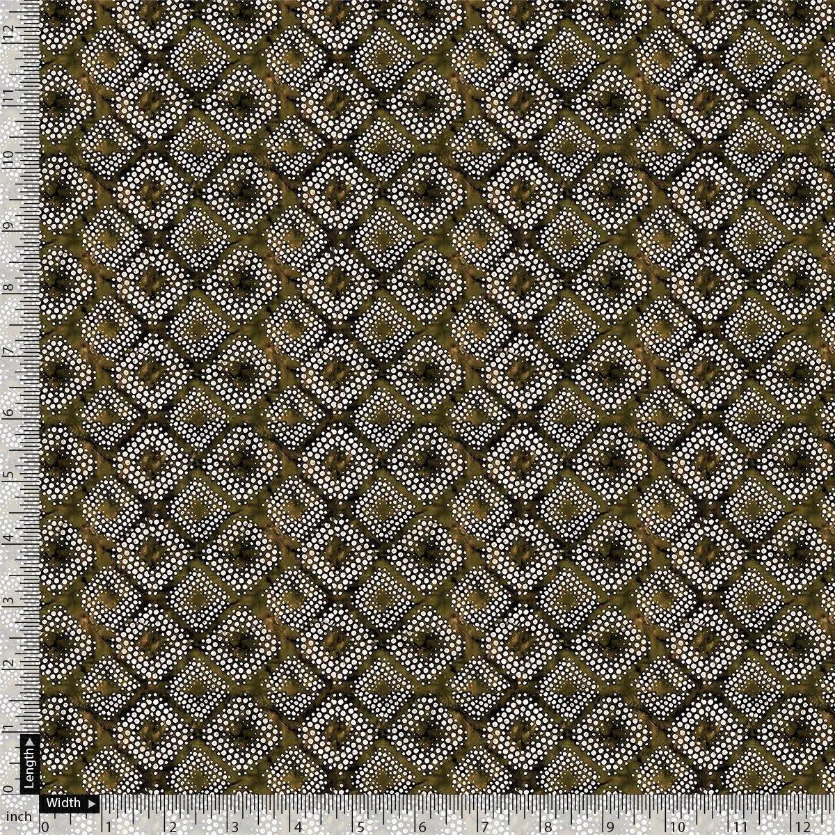 Beautiful Geometric Diamond Cut Glass Digital Printed Fabric