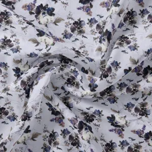 Beautiful Pansy Blue Flower Digital Printed Fabric