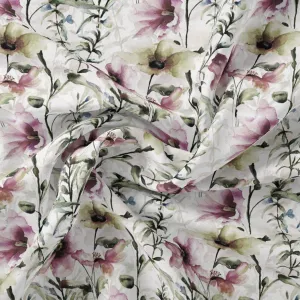 Big Flower Purple Orchid Digital Printed Fabric