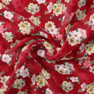 Big Narcissus Multi Colour Flower Digital Printed Fabric