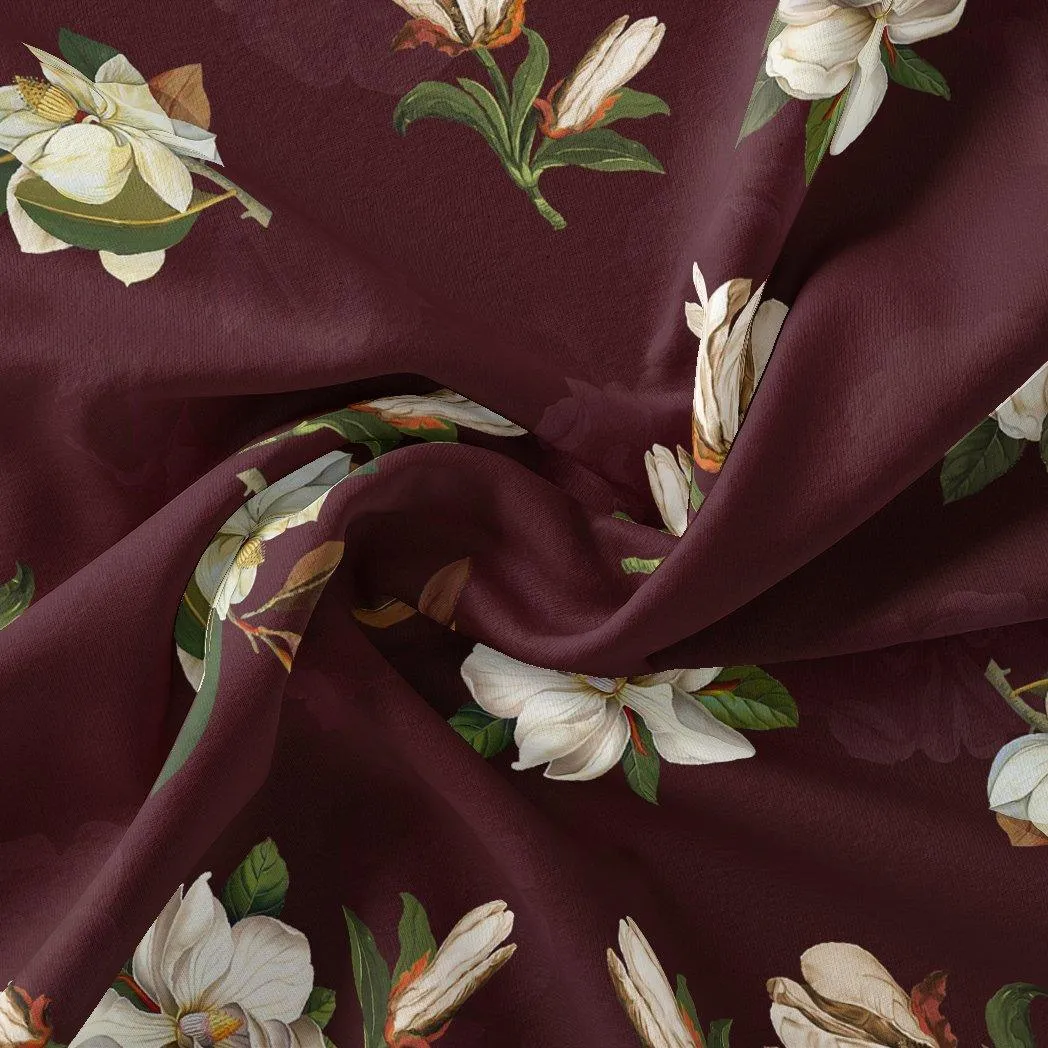 Big White Flower Repeat Digital Printed Fabric