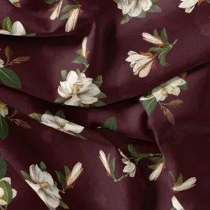 Big White Flower Repeat Digital Printed Fabric