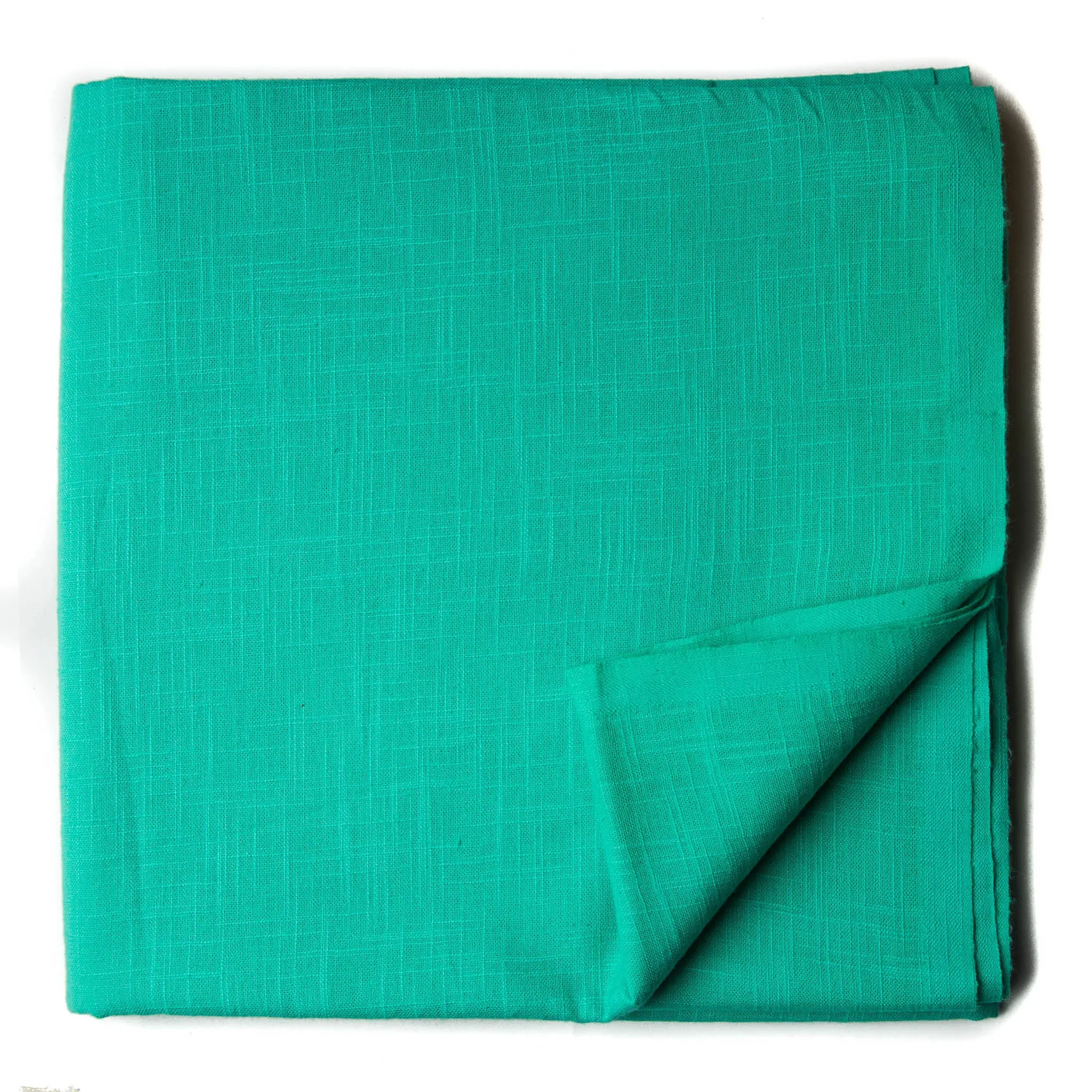 Blue Plain Textured Cotton Slub Fabric
