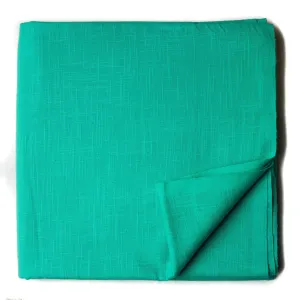 Blue Plain Textured Cotton Slub Fabric