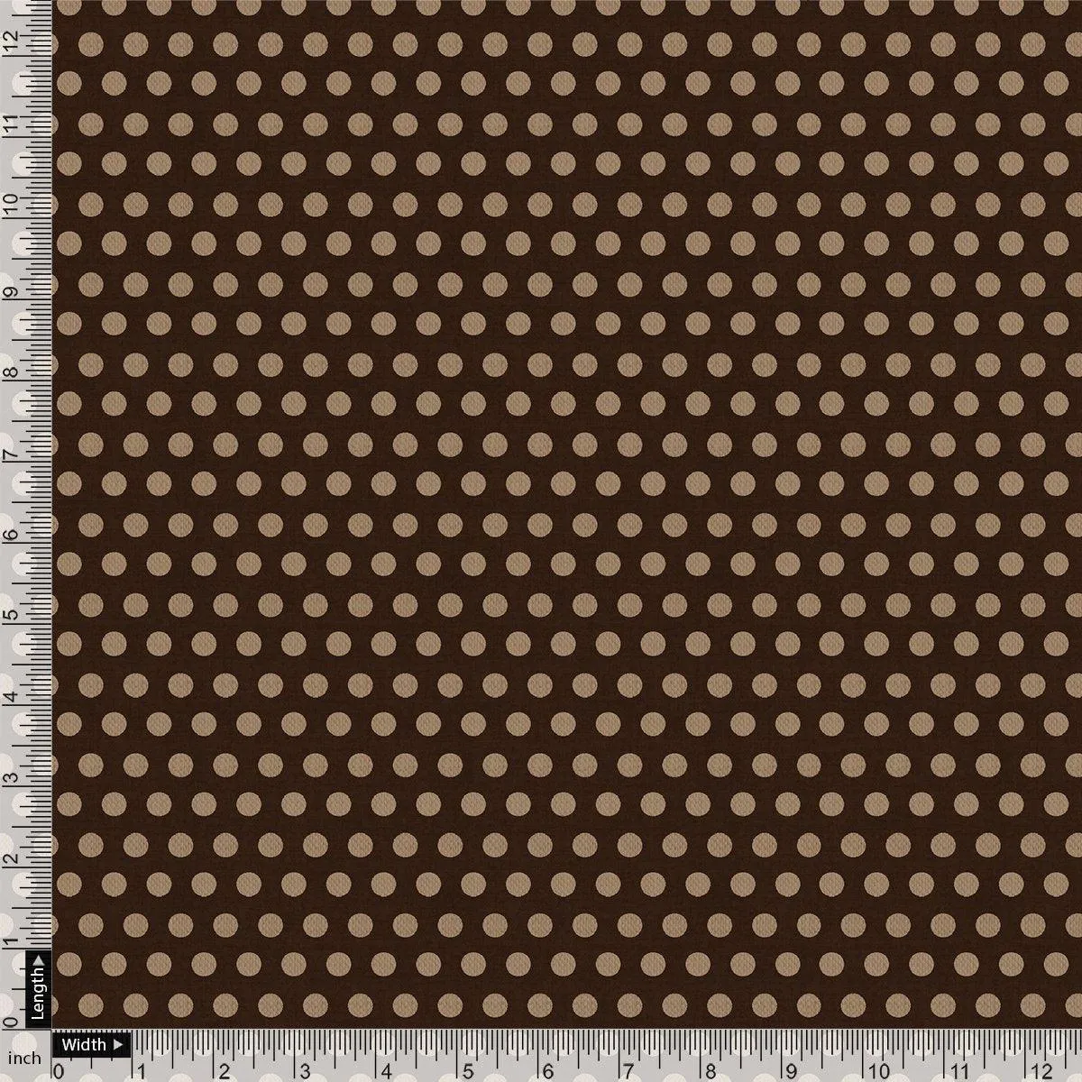 Brown Polka Dot Digital Printed Fabric