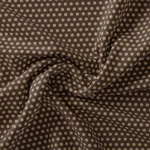 Brown Polka Dot Digital Printed Fabric