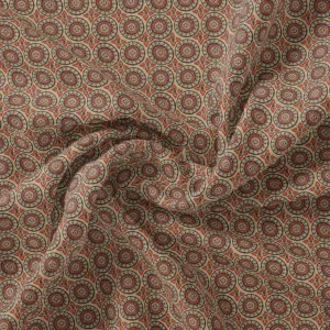 Browny Abstract Circle Repeat Digital Printed Fabric