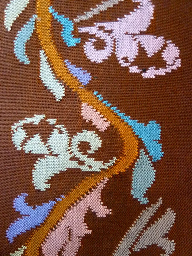 Burmese Silk Pillow Chocolate Peach