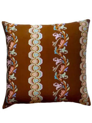 Burmese Silk Pillow Chocolate Peach