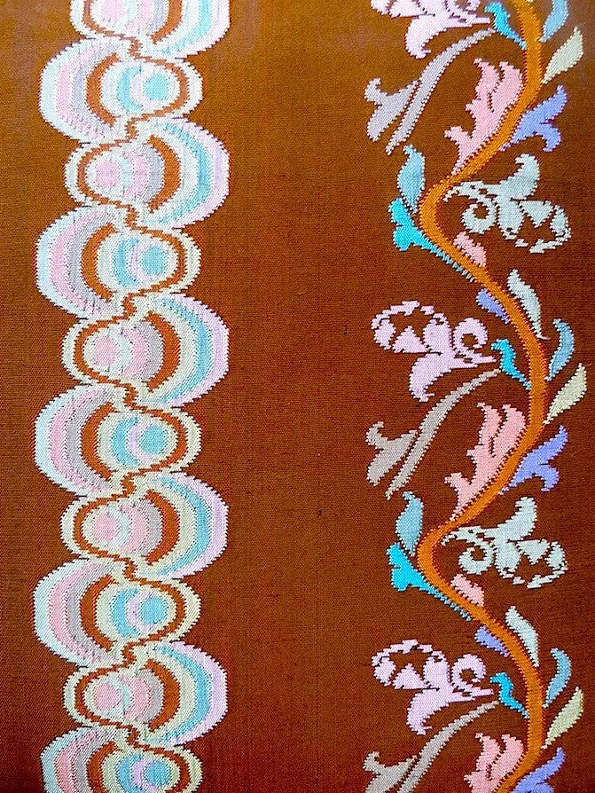 Burmese Silk Pillow Chocolate Peach