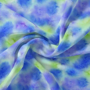 Classic Spotted Blue & Green Digital Printed Fabric