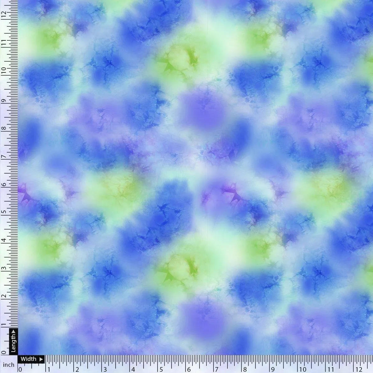 Classic Spotted Blue & Green Digital Printed Fabric