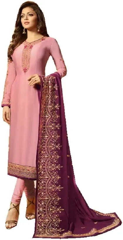 Delisa Designer Wedding Partywear Silk Embroidered Salwar Kameez Indian Dress Ready to Wear Salwar Suit Pakistani LTN