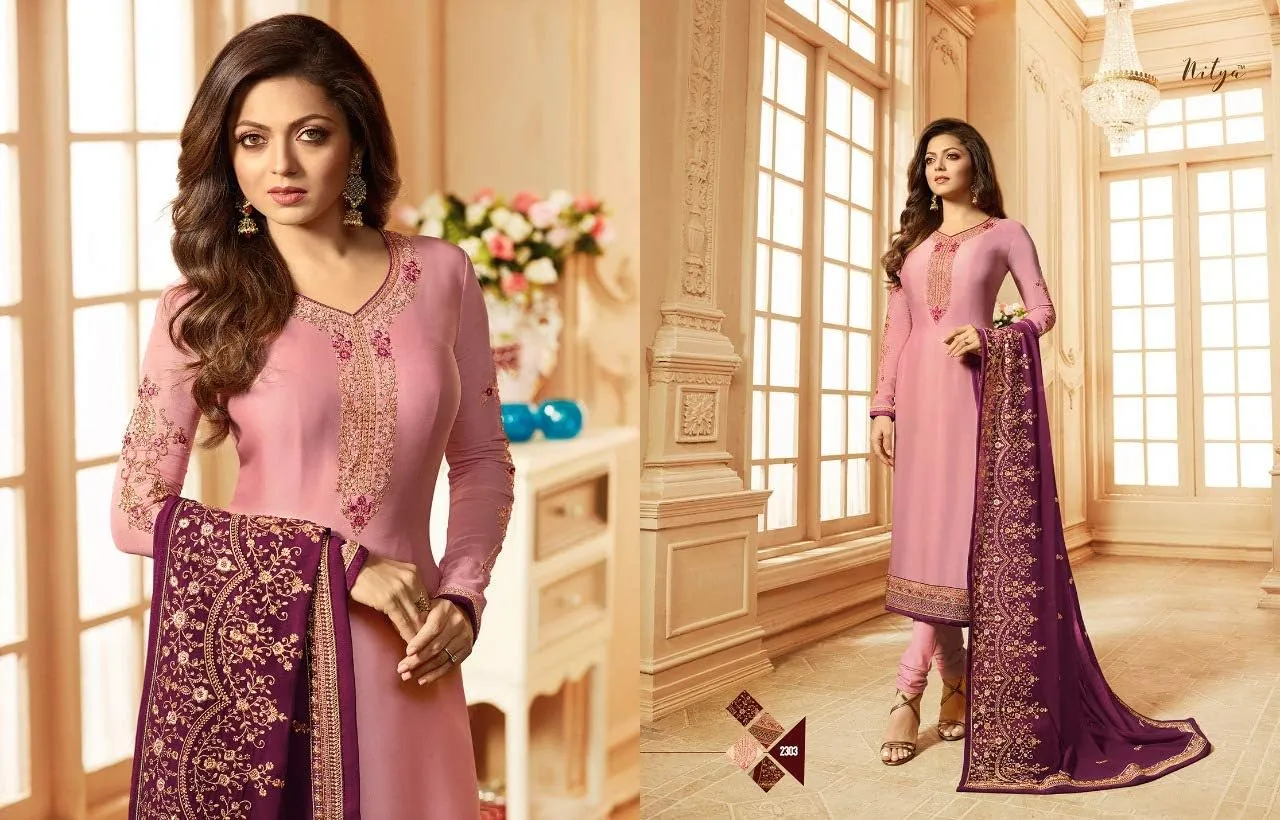 Delisa Designer Wedding Partywear Silk Embroidered Salwar Kameez Indian Dress Ready to Wear Salwar Suit Pakistani LTN