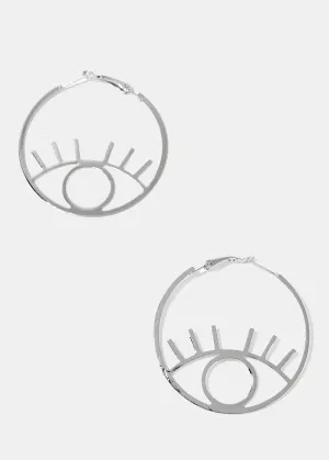 Eye Accent Hoop Earrings