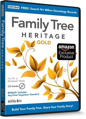 Family Tree Heritage Gold 16 - Genealogy Software - Includes Free Searches to FamilySearch, the World's Largest Genealogy Database - CD/PC