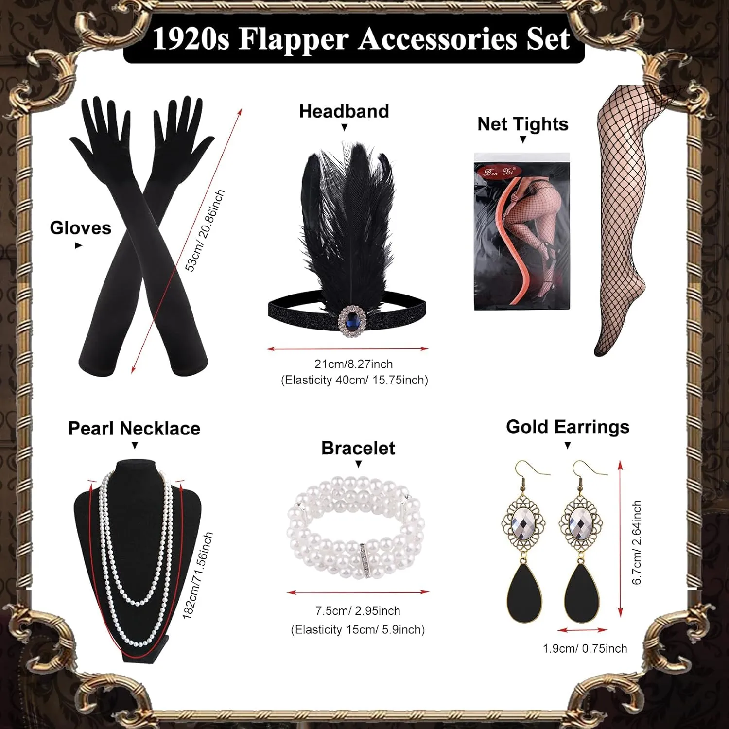 FEPITO 1920s Flapper Dresses for Women, Fringed Sequin Great Gatsby Dress for Women with 20s Accessories, Roaring 20s Costume