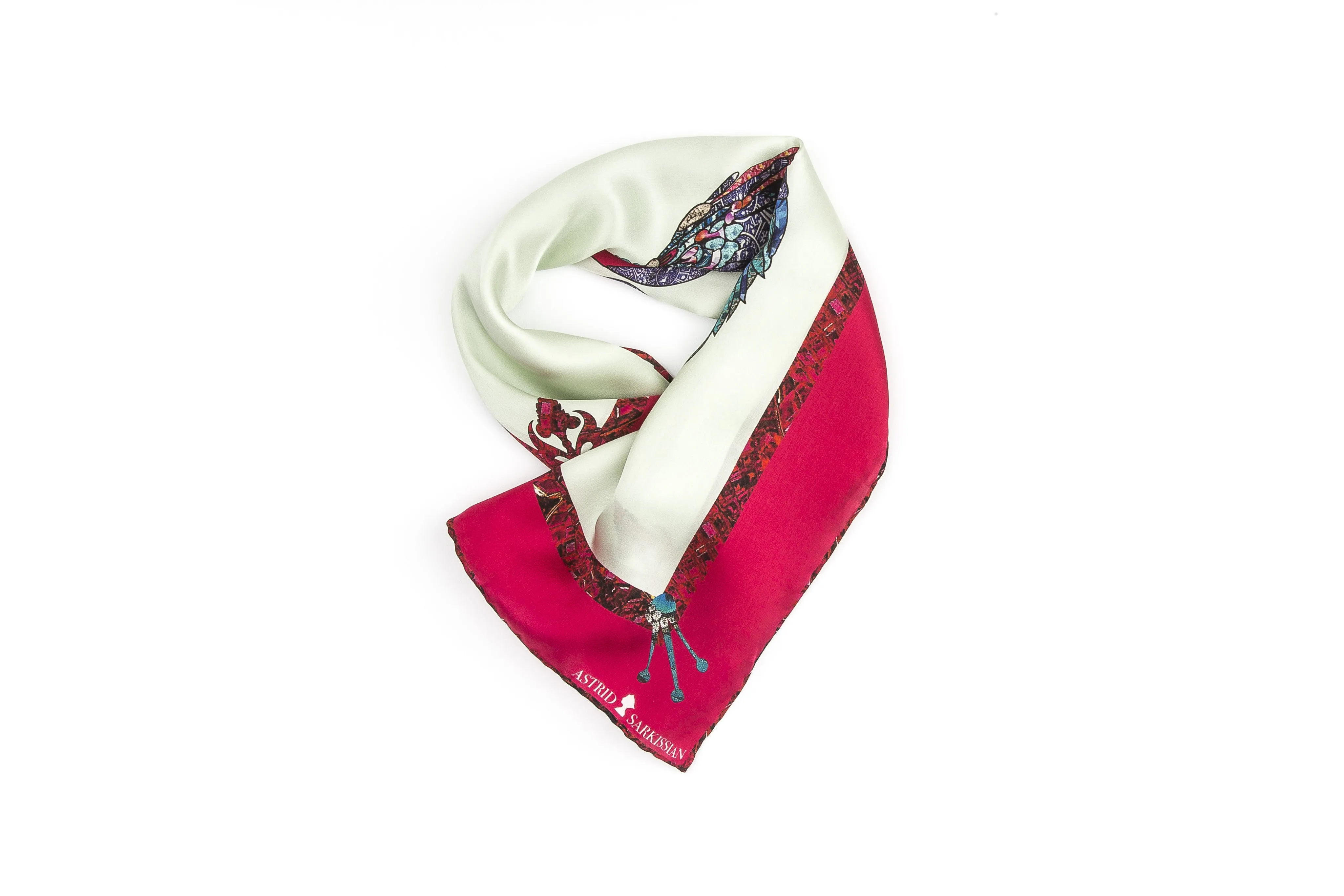 Flamingo Pink Silk Satin Bandana