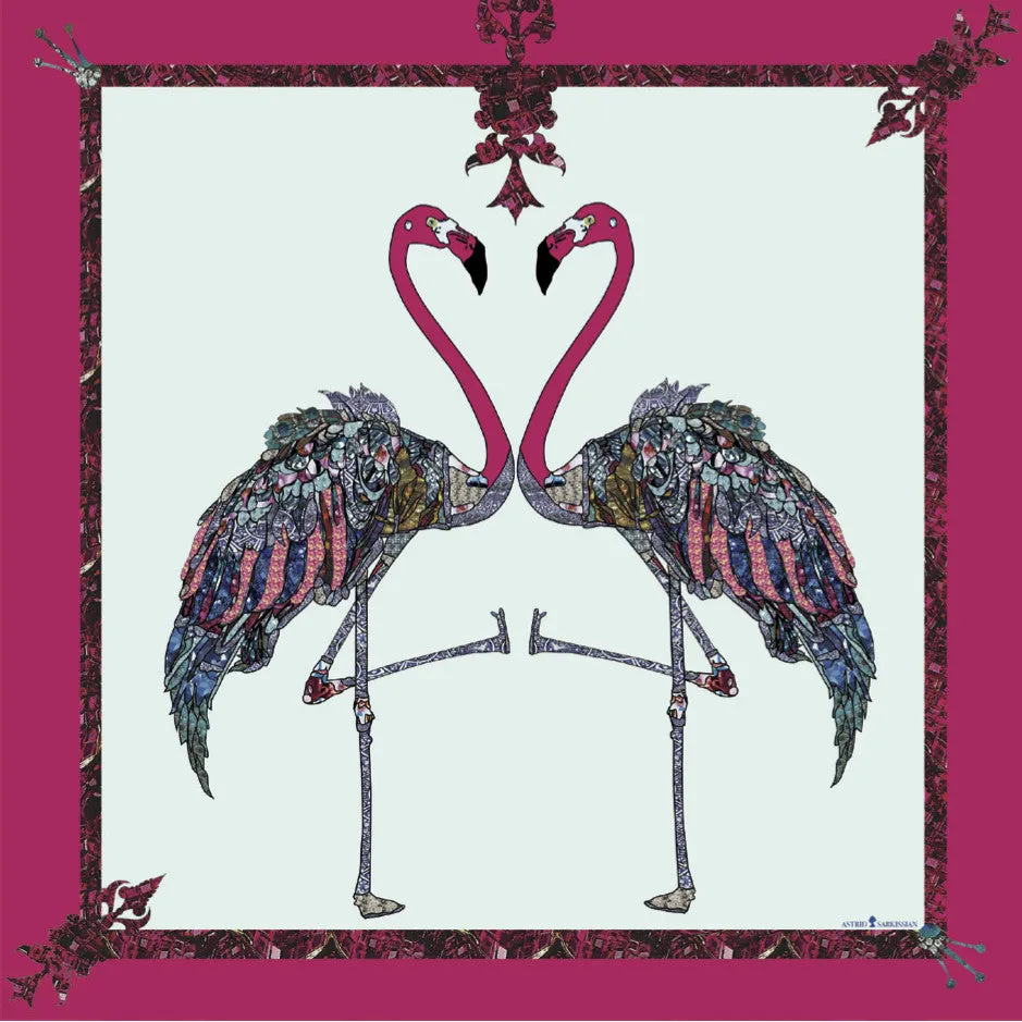 Flamingo Pink Silk Satin Bandana
