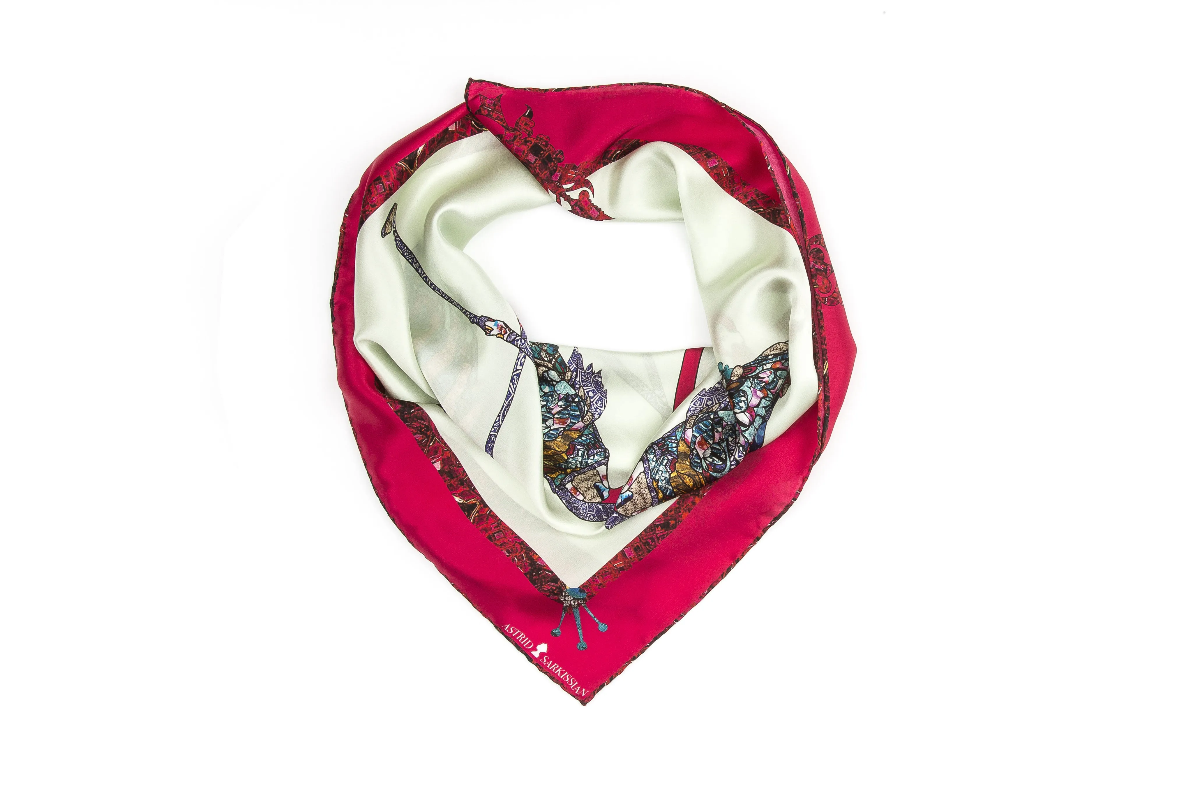 Flamingo Pink Silk Satin Bandana