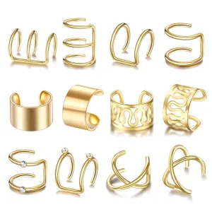 Hair Braids Dreadlock Non-Piercing Ear Clip Beard Beads Cuffs Clip Hair for Women Men Hair Accessories Styling Jewelry Tools (Gold)
