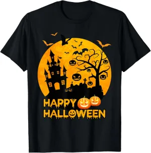 Happy Halloween Costumes Funny Pumpkins House Men Women Kids T-Shirt