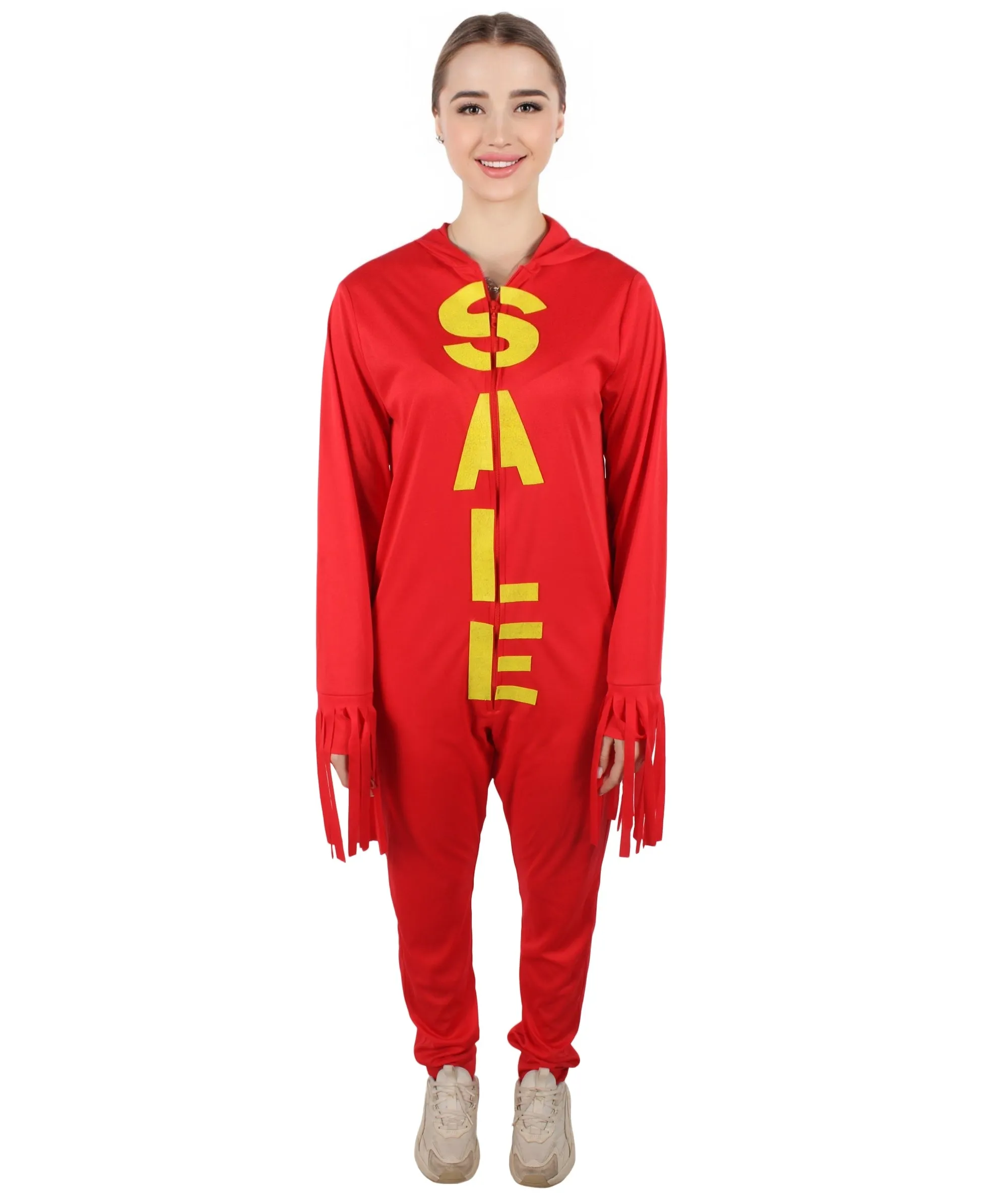 HPO Adult Women's Funny Red Elves Costume| Perfect for Halloween| Flame-retardant Synthetic Fabric
