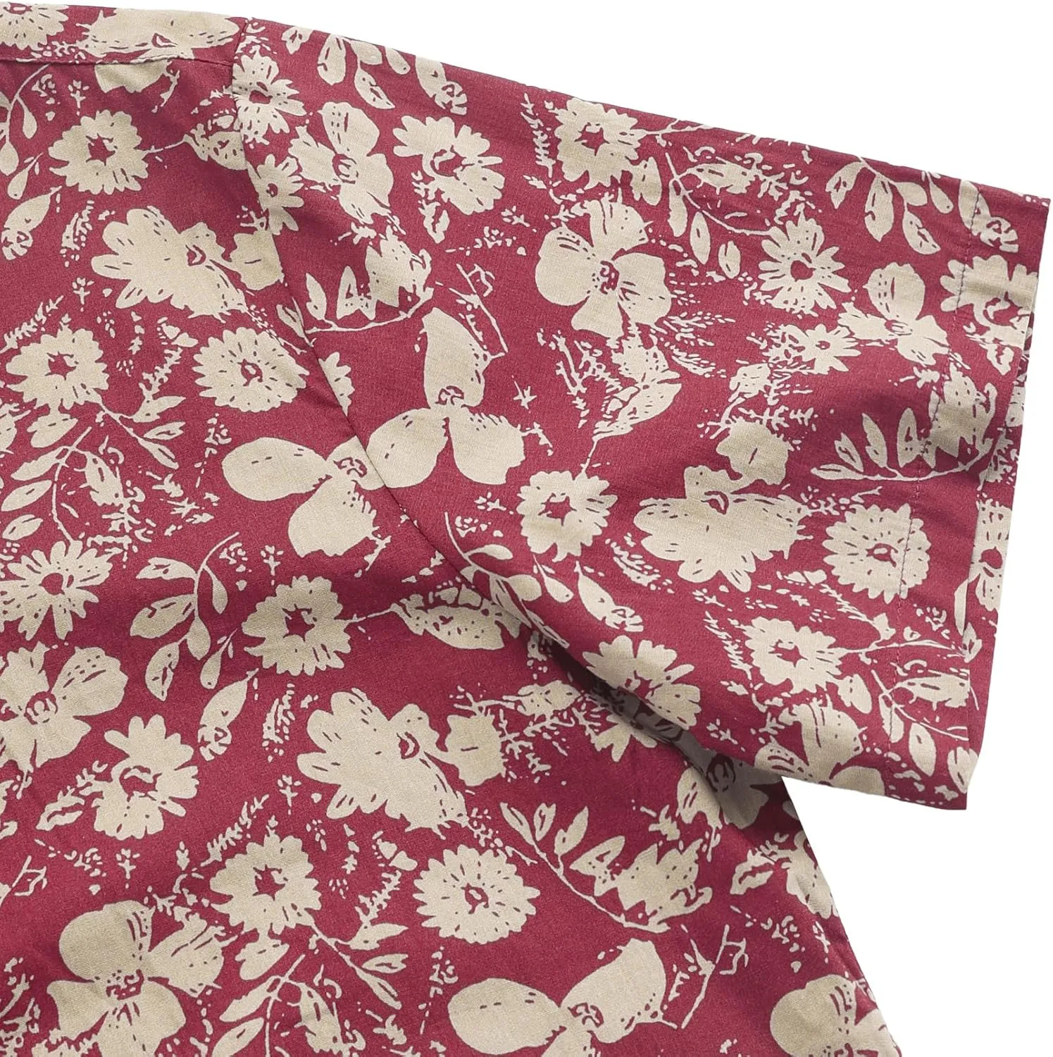 JOGAL Men's Flower Cotton Button Down Short Sleeve Hawaiian Shirt