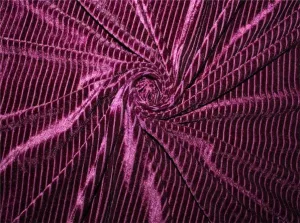 Knitted velvet stripe purple color fabric 60&quot; wide