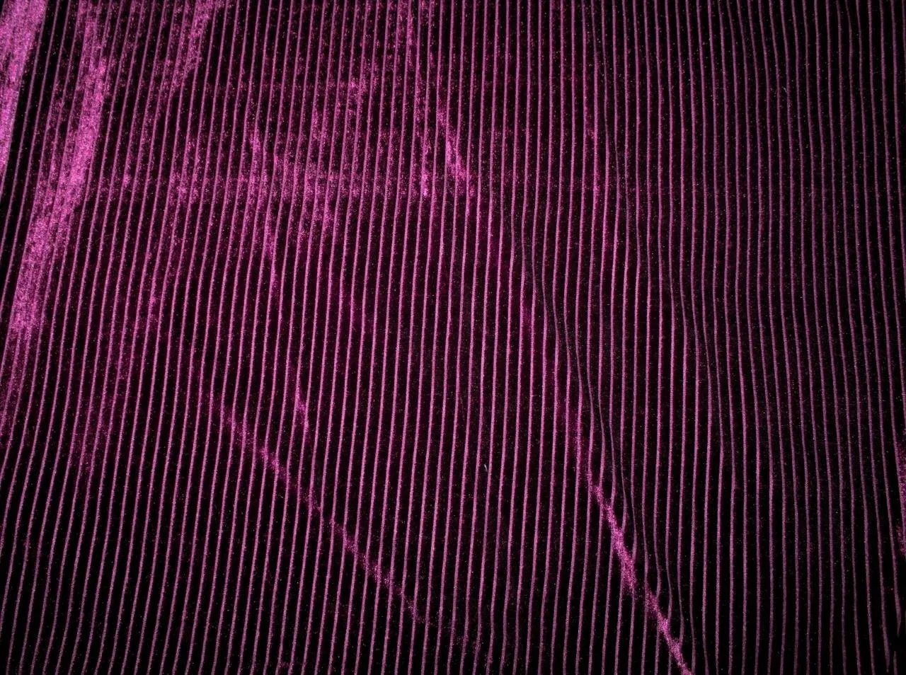Knitted velvet stripe purple color fabric 60&quot; wide