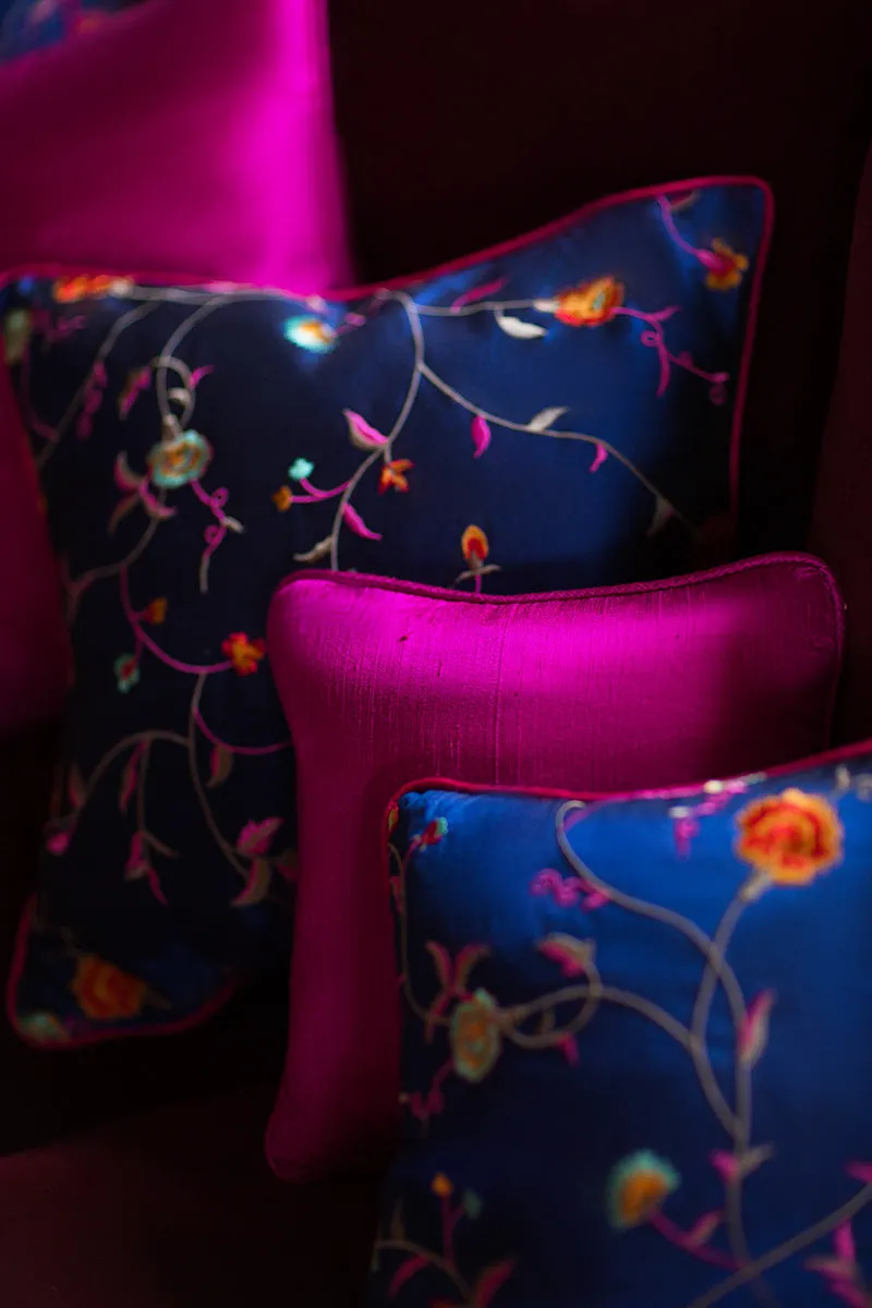 Medium Silk Cushion in African Cobalt