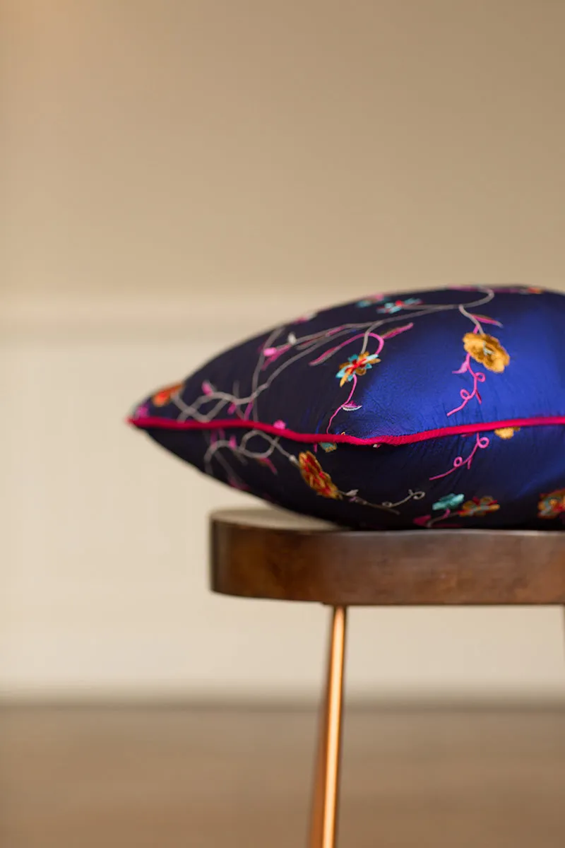 Medium Silk Cushion in African Cobalt