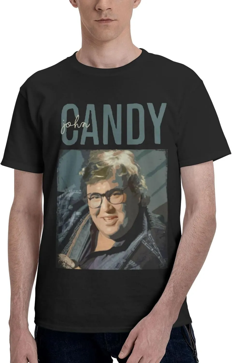 Men Cotton Short-Sleeved T-Shirt Funny Crewneck Top Tee