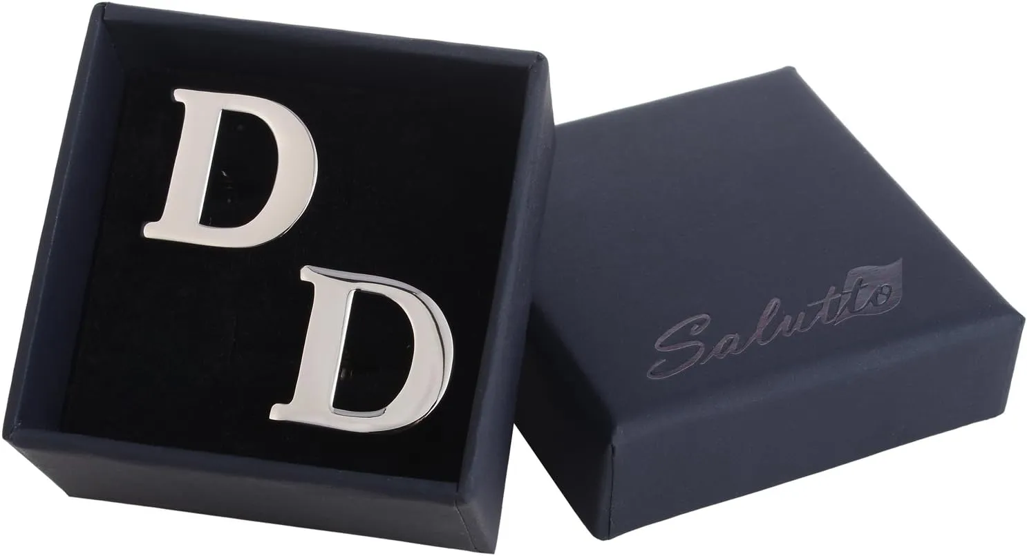 Men's Alphabet Cufflinks 1 Pair with Gift Box