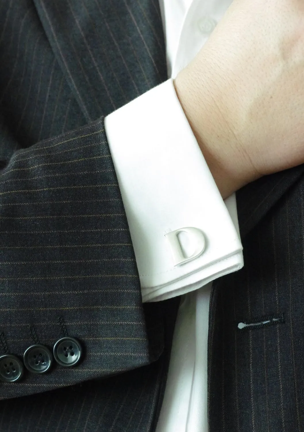 Men's Alphabet Cufflinks 1 Pair with Gift Box