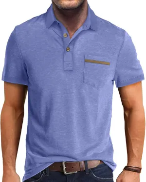 Men's Casual Polo Shirts Short Sleeve Summer Shirts Classic Collared Golf Shirt
