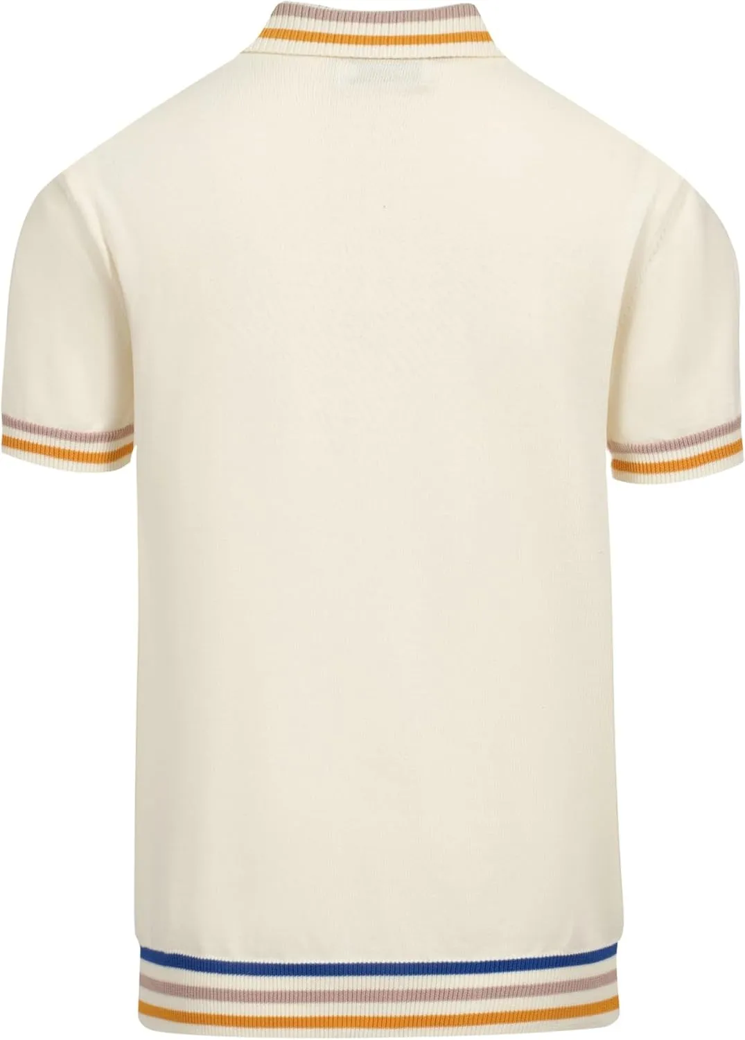 OXKNIT Men's Polo Shirt Short-Sleeved Knit with Stripe Casual Navy Shirt for Summer Sport Work